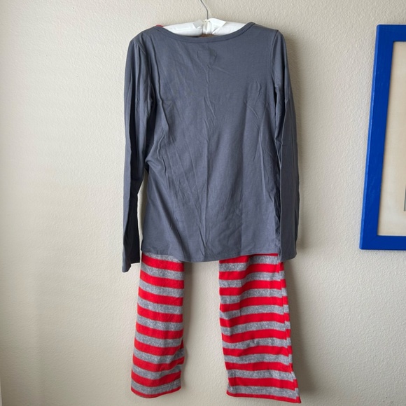 Holiday PJs Set Oh What Fun Gray Red Stripe Snowflake Fleece Long Sleeve Small - Picture 9 of 16